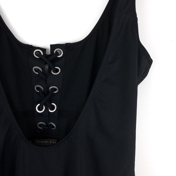 ▸ L.A. H E A R T S ▸ Black Lace Up One-Piece - Picture 5 of 7